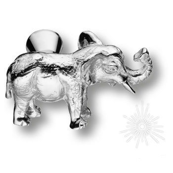 07121-519-R Ручка кнопка, глянцевый хром с белой патиной