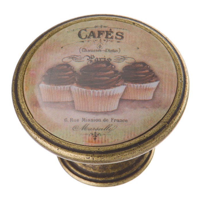 550BR61 Ручка кнопка, кейк, старая бронза