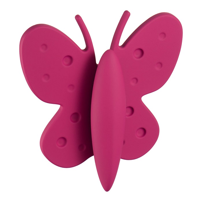 453032ST10 Ручка кнопка детская, бабочка малиновая 32 мм