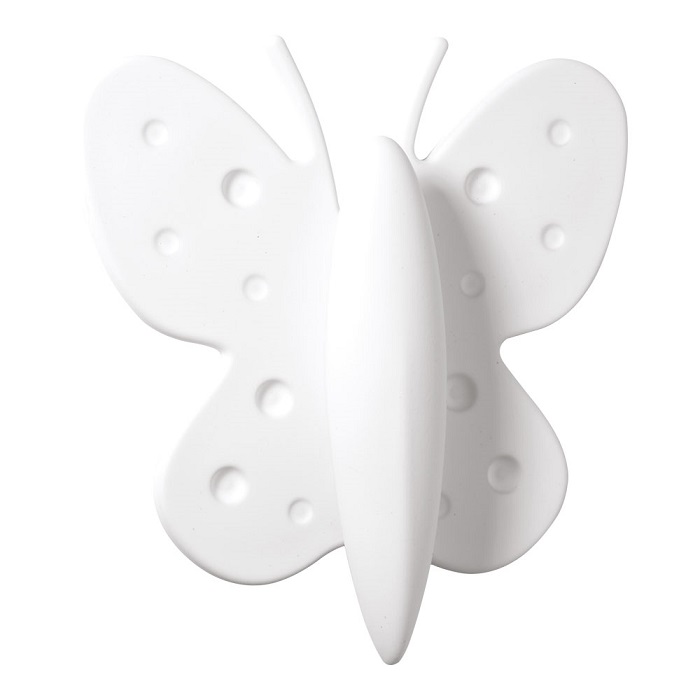 453032ST01 Ручка кнопка детская, бабочка белая 32 мм
