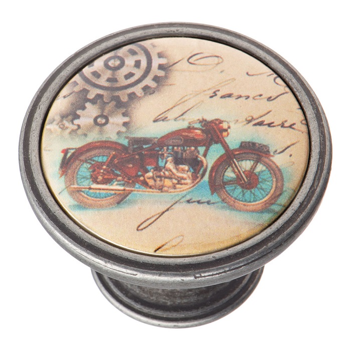 550PT34 Ручка кнопка — CLASSIC BIKES, старое серебро