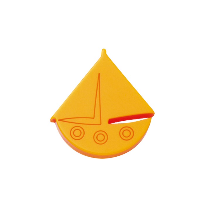 604AM Ручка кнопка детская, кораблик жёлтый