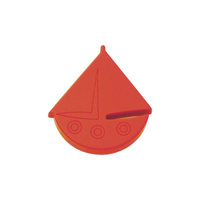 604RJ Ручка кнопка детская, кораблик красный