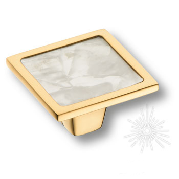 0780-003-2 Ручка кнопка, глянцевое золото/перламутр