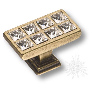 15.349.00.SWA.12 Ручка кнопка с кристаллами Swarovski, античная бронза