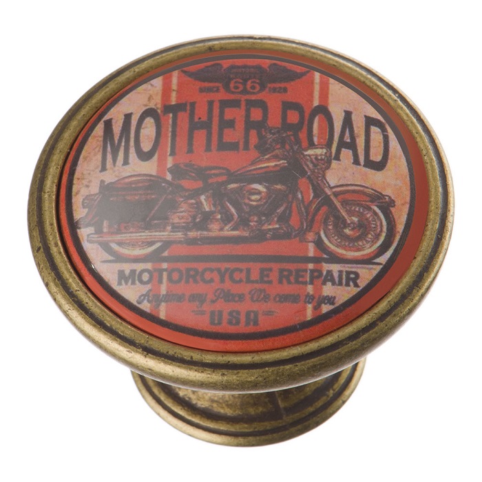 550BR13 Ручка кнопка, американская дорога — мотоцикл, старая бронза