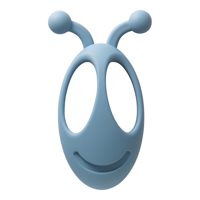 439032ST03 Ручка кнопка детская, рожица насекомого голубая