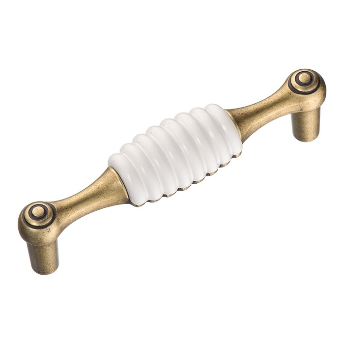 323096MP10ST01 Ручка скоба, старая бронза/белый 96 мм