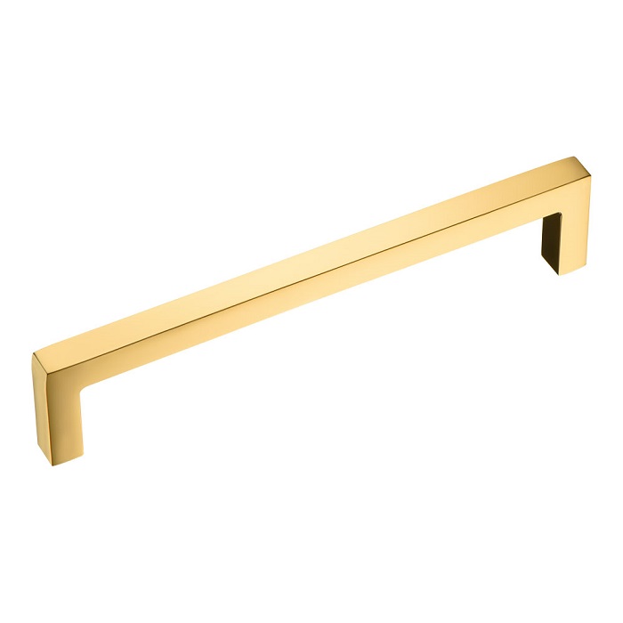 7938 0128 GL Ручка скоба, глянцевое золото 128 мм