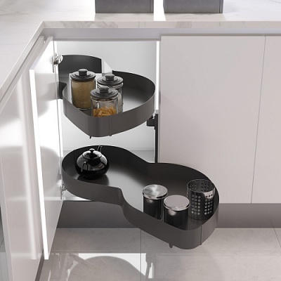 Twins Механизм Makmart Swing Corner в угловую базу 900 мм, правый, отделка орион серый